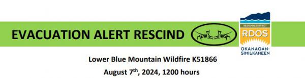 Evacuation Alert RESCIND Lower Blue Mountain