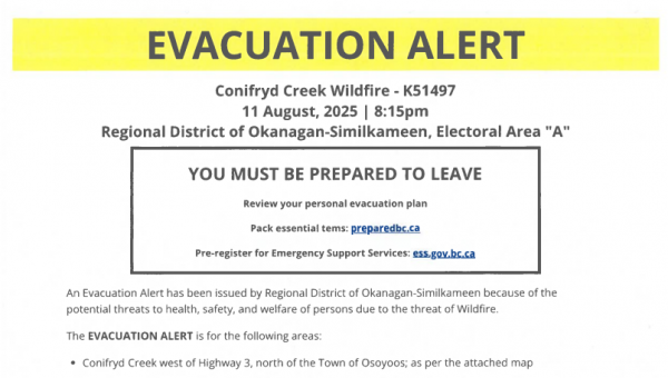 Conifryd Creek Evacuation Alert document